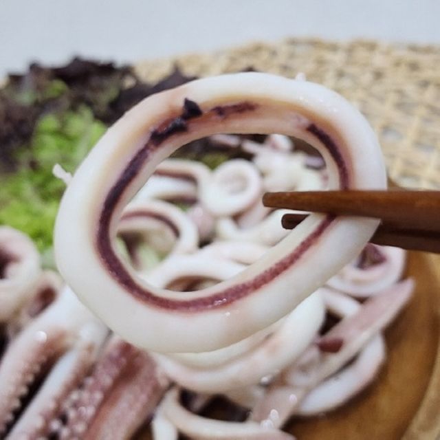 냉동 손질 오징어링 수산물 오징어요리용 자연해동 손질링