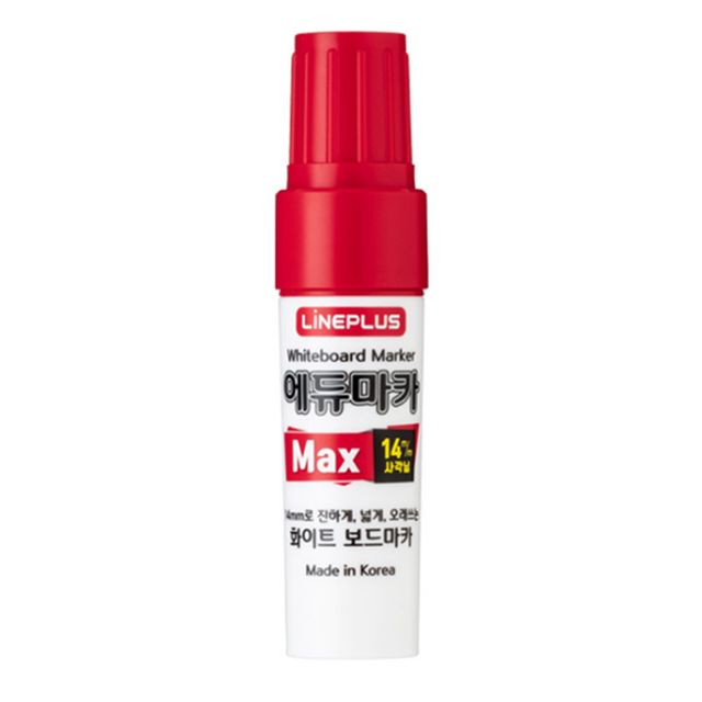 라인플러스 보드마카 에듀마카 맥스 사각닙 14mm 12개입 1다스 빨강색 화이트보드마카
