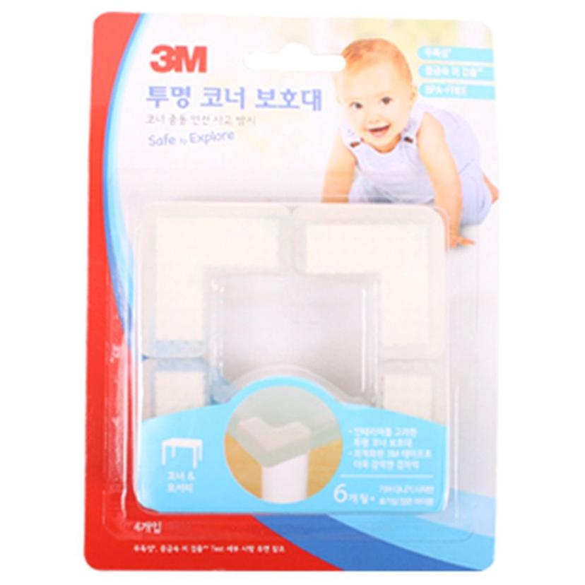 3M 투명 코너 보호대 4P 세트 모서리 안전 가드