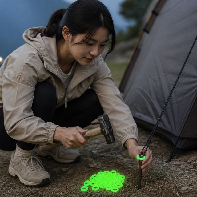 야광링 캠핑 단조팩 10P 텐트 타프 고정용 펙