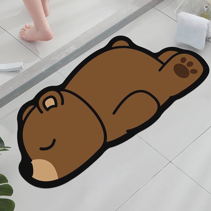 곰돌이 소프트 규조토 발매트 욕실 주방 미끄럼방지 매트