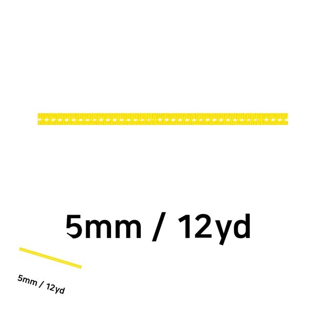 화분리본 리본공예 노랑 리본 골직 스티치 롤 5mm