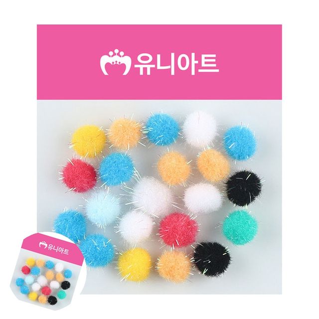 파스텔뿅뿅이 퐁퐁이 반짝이 퐁퐁 15mm 혼합