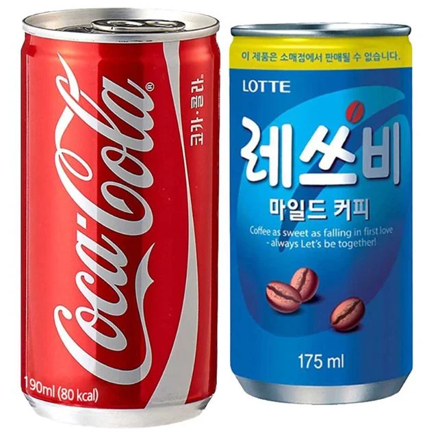 코카콜라 190ml + 레쓰비 마일드 175ml 60캔 세트 - 탄산음료 대용량 구매