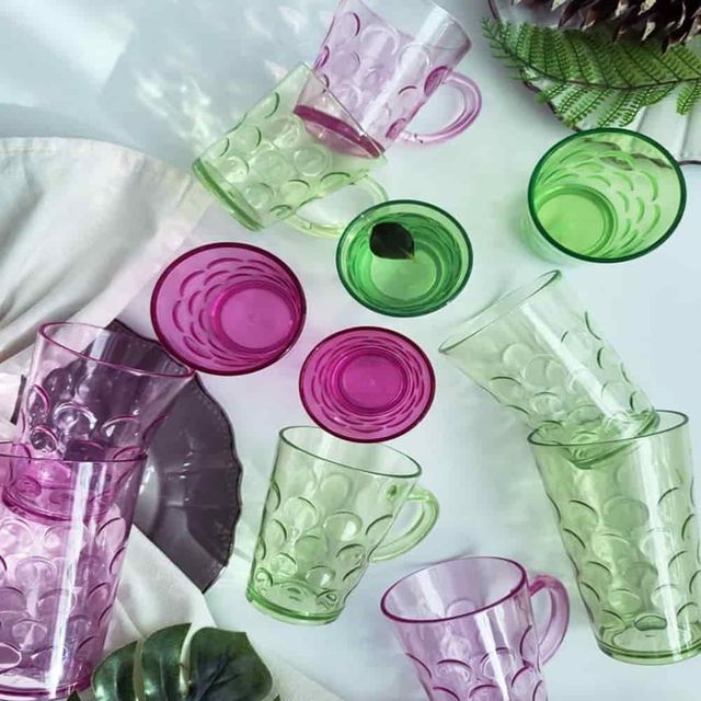 손잡이컵 350ml 가정용물컵 플라스틱물컵 쥬스컵 식당물컵
