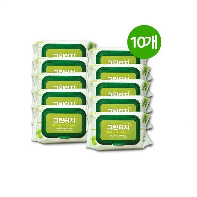 그린터치 물티슈 100매 캡형 10개입 아기물티슈 저자극 순한 위생