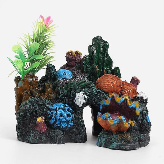 수족관 인테리어 12.5x7x10cm 산호섬
