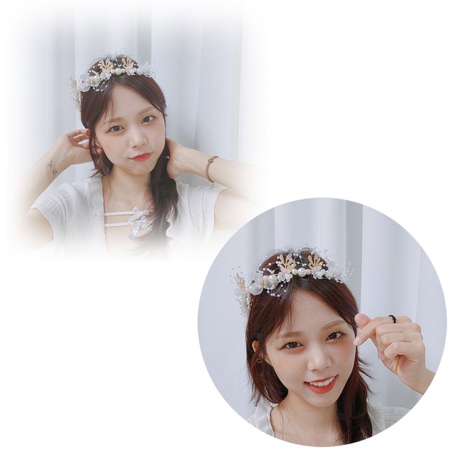 여성 헤어장식 머리꽂이 결혼식 웨딩 헤어핀 머리장식 머리띠 생일 파티 비즈 밴드