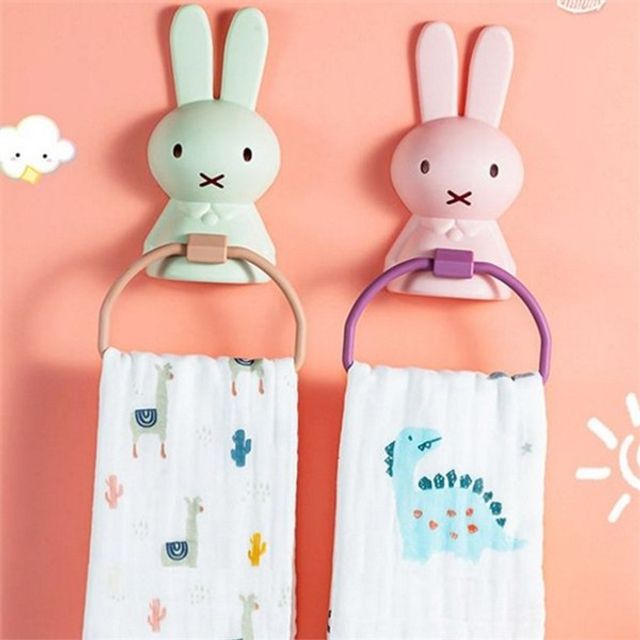 욕실 무타공 수건 걸이 어린이 수건 걸이 어린이용 토끼 유아 화장실 흡착식 접착식 행주걸이 싱크대