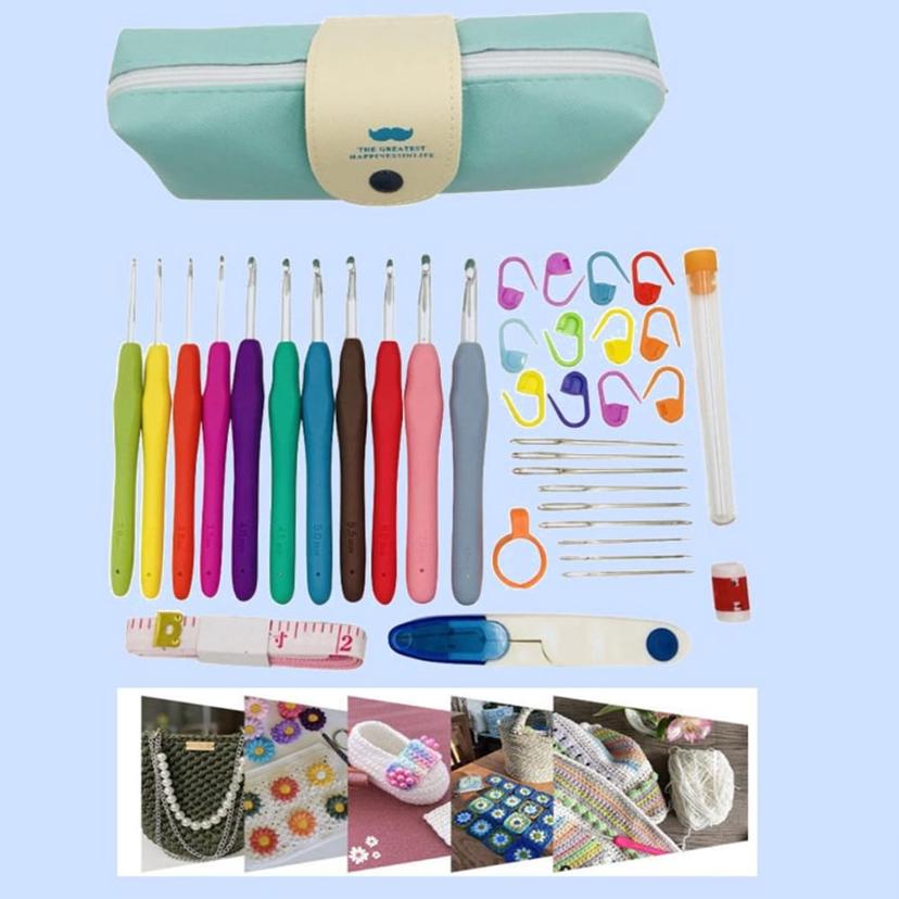 코바늘 돗바늘 단수링 세트 뜨개질 도구 DIY 키트