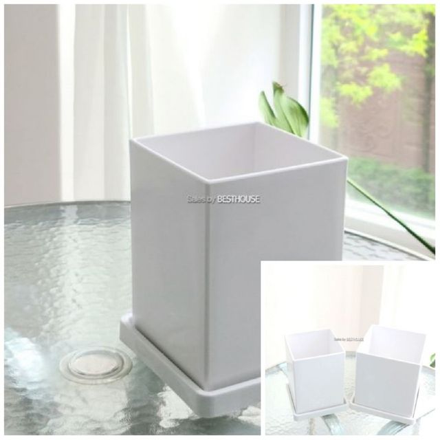 고강도 플라스틱 긴사각 화분 14x14x20cm 플라스틱화분 인테리어화분 정원용품 플라스틱화분다이