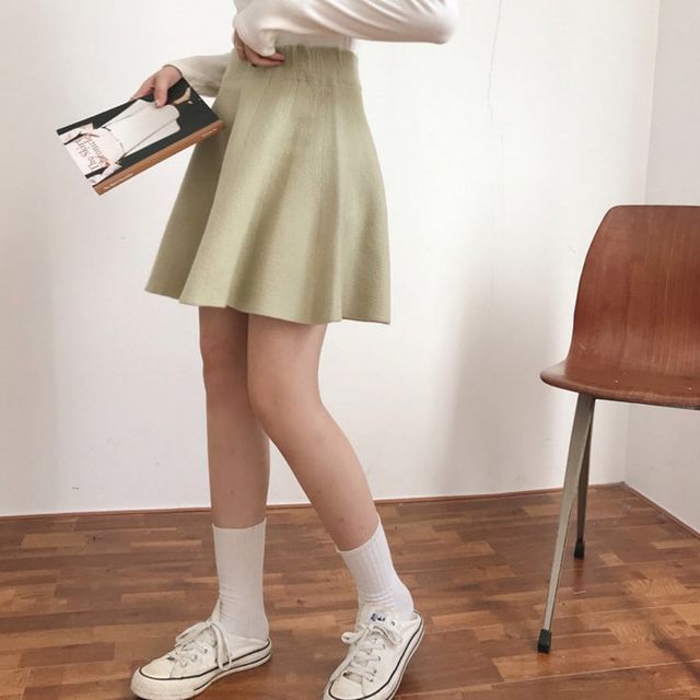 가을치마 밴딩치마 스커트 심플 플레어 하이웨이스트