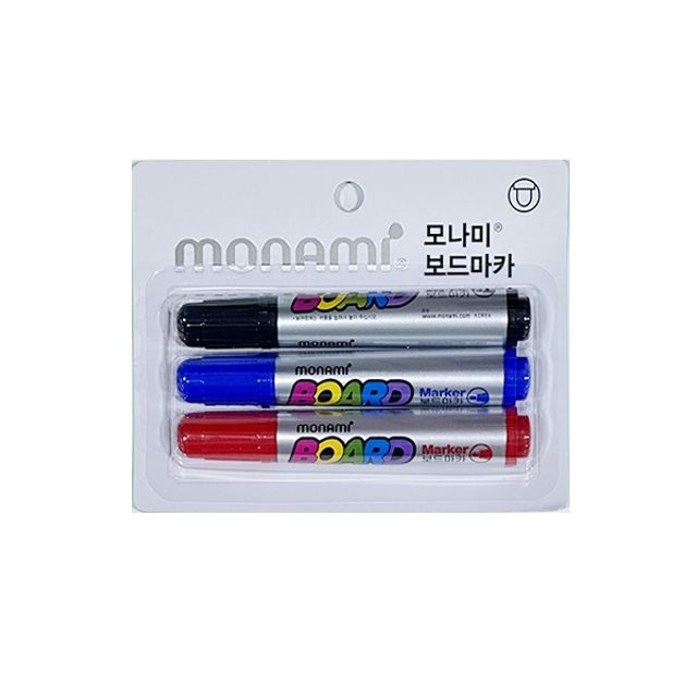 모나미 보드마카 3색 세트, 흑청적 화이트보드용 펜
