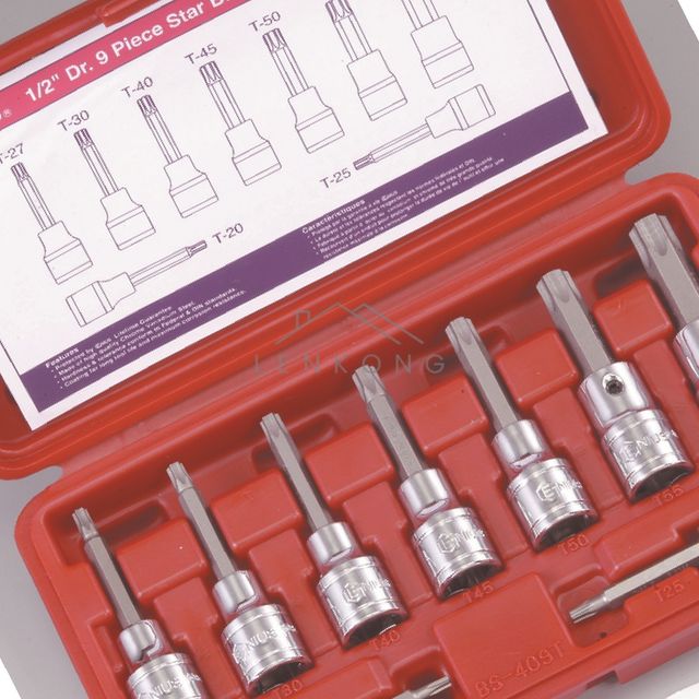 복스연결대 드릴비트소켓 별비트소켓세트 BS-409T 1/2xT20-T60 9Px80L 1SET