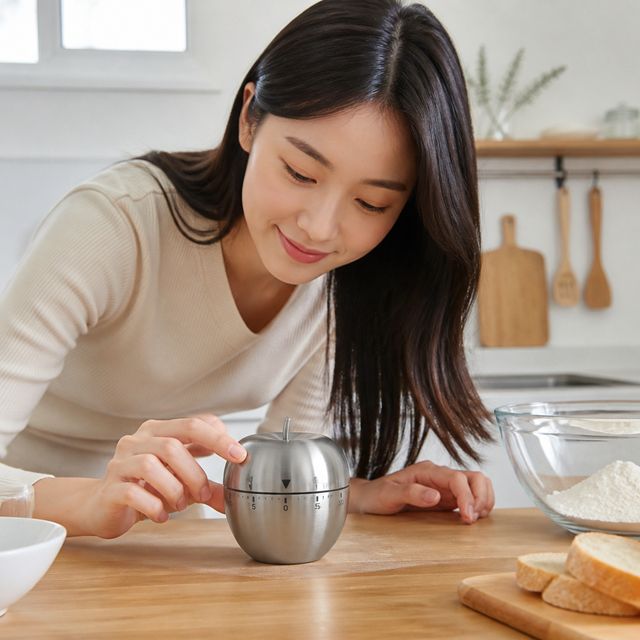 주방 쿠킹타이머 아날로그 기계식 다이얼 에그 사과 타이머 베이킹