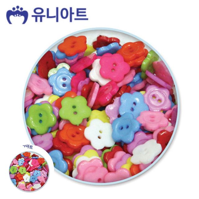 악세사리단추 플라스틱단추 5000통 단추 꽃 단추