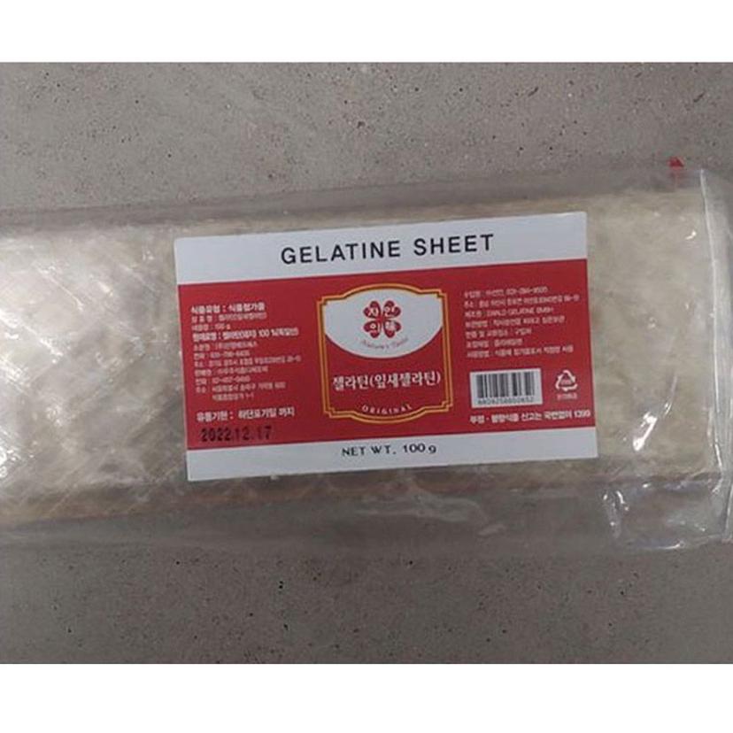 베이킹용 젤라틴시트 잎새젤라틴 100g 50매 판젤라틴