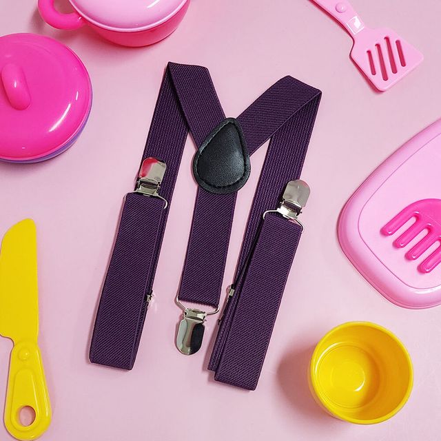 무지 멜빵 쥬니어 벨트 서스펜더 진보라 - 편안한 착용감의 아동용 서스펜더