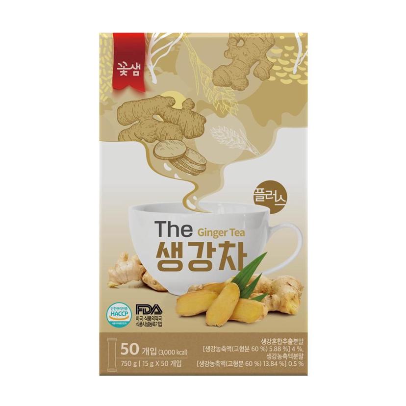 꽃샘 더 생강차 플러스 분말 전통차 50스틱 세트