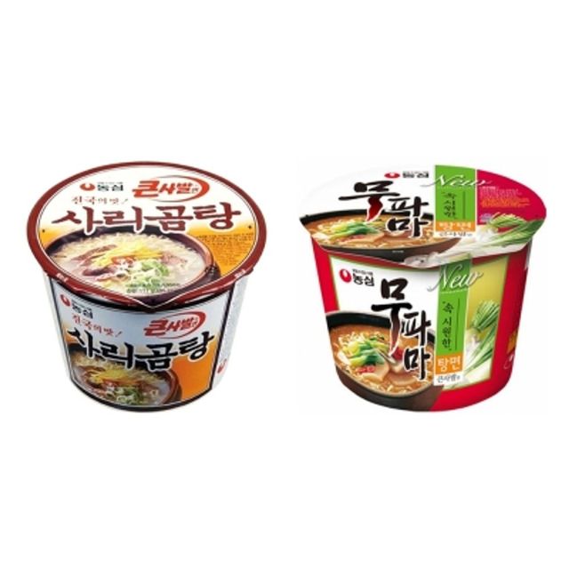 농심 사리곰탕 큰사발 6컵 + 무파마 큰 6개 세트