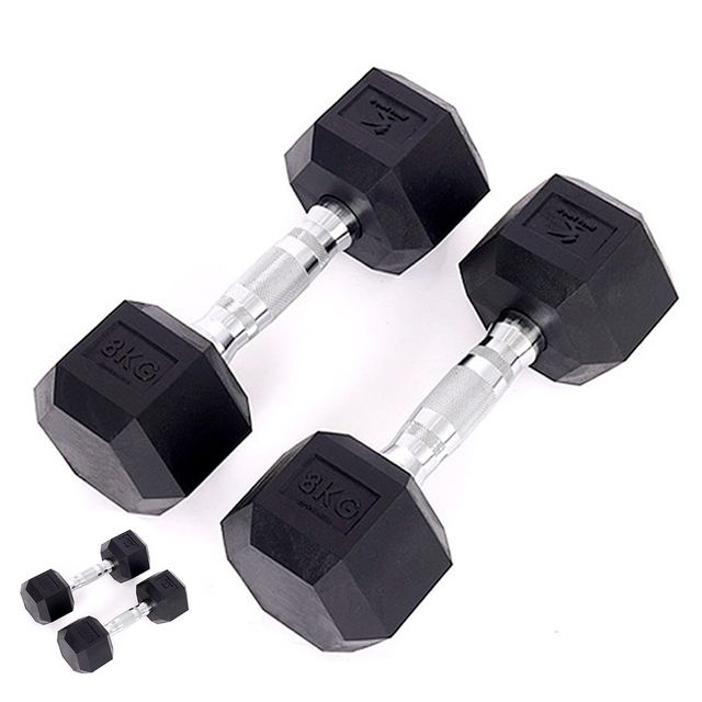 덤벨8kg 아령운동 덤벨 PEV 육각 아령 8kg x 2개 세트