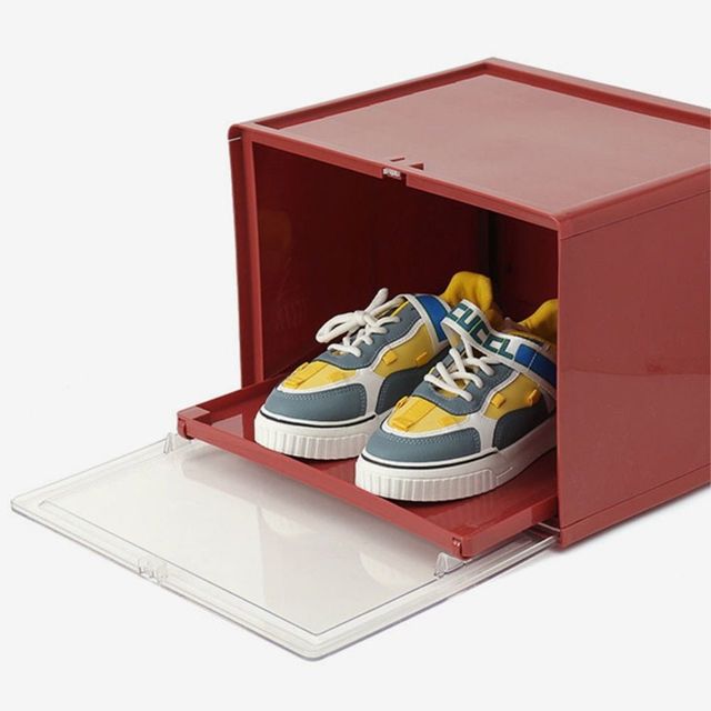 조립식 슬라이딩 신발정리함 레드보관함