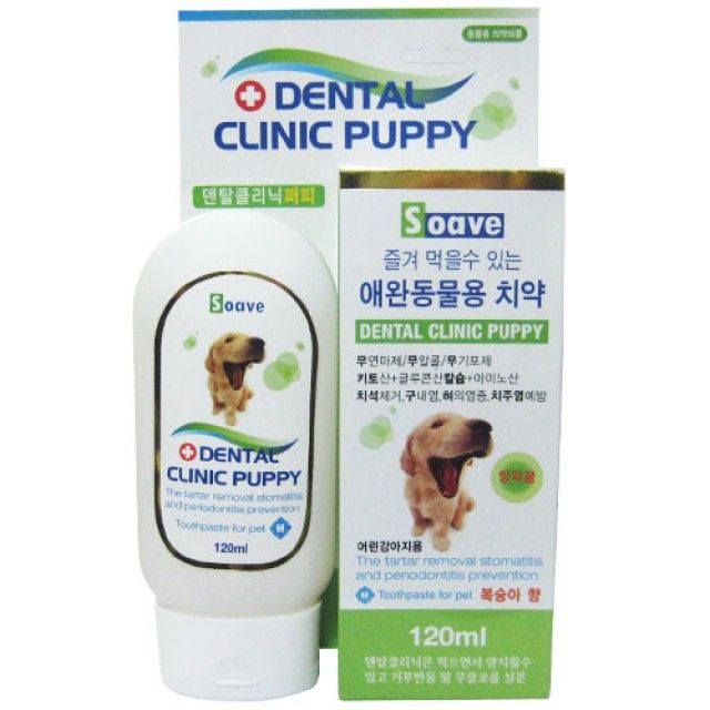 쏘아베 덴탈클리닉 퍼피 120ml - 복숭아향 먹는 강아지 치약