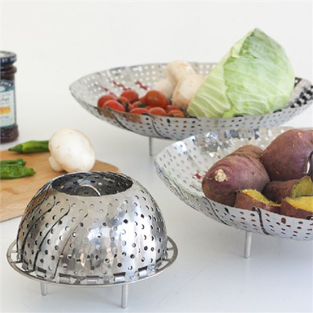 중형 스텐 고리 찜기 스텐채반 찜기 접이식 냄비속 요리 주방 찌기 식품 스테인리스채반 스텐레스채반