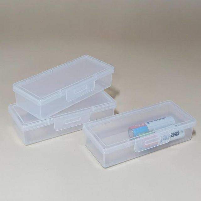 다용도 직사각 투명 케이스 정리함 밀폐 보관함 휴대용 뚜껑 면봉 수납