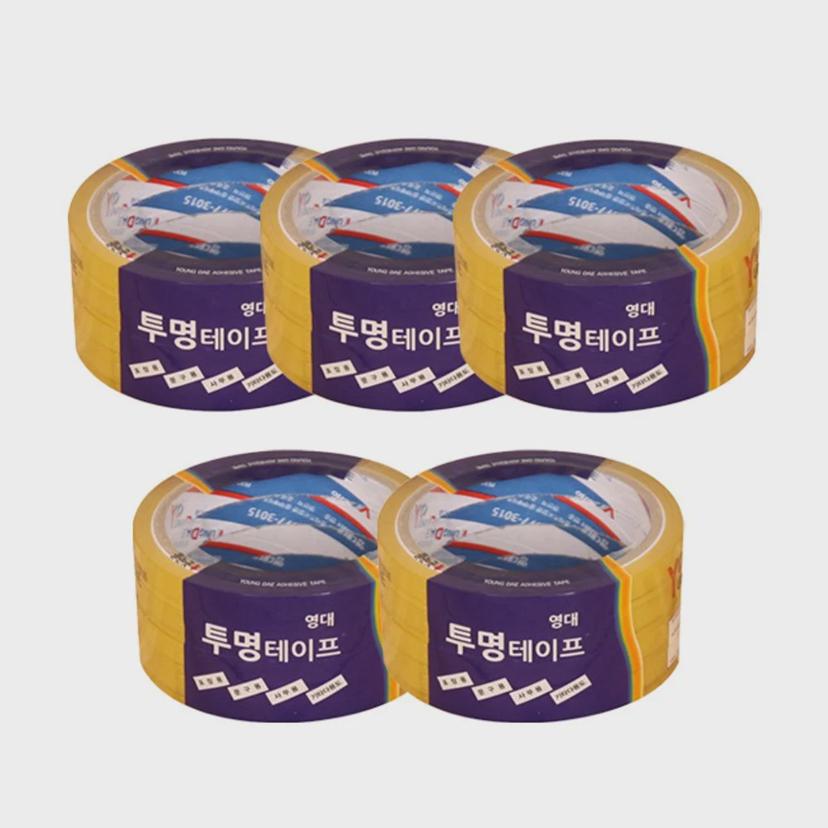 다용도 투명 테이프 12mm x 25m 5P 사무 포장용
