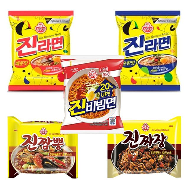 오뚜기 라면 진시리즈 5종 세트 20봉 | 진라면 진비빔면 구성