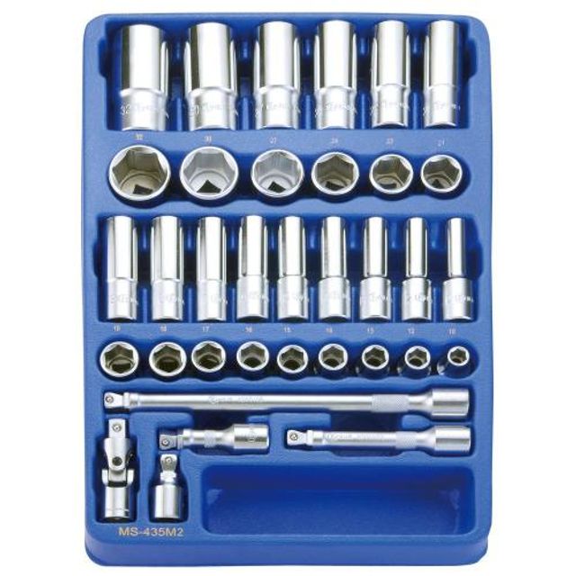지니어스핸드소켓 핸드소켓세트 MS-435M2(1/2x10-32)35P 1SET