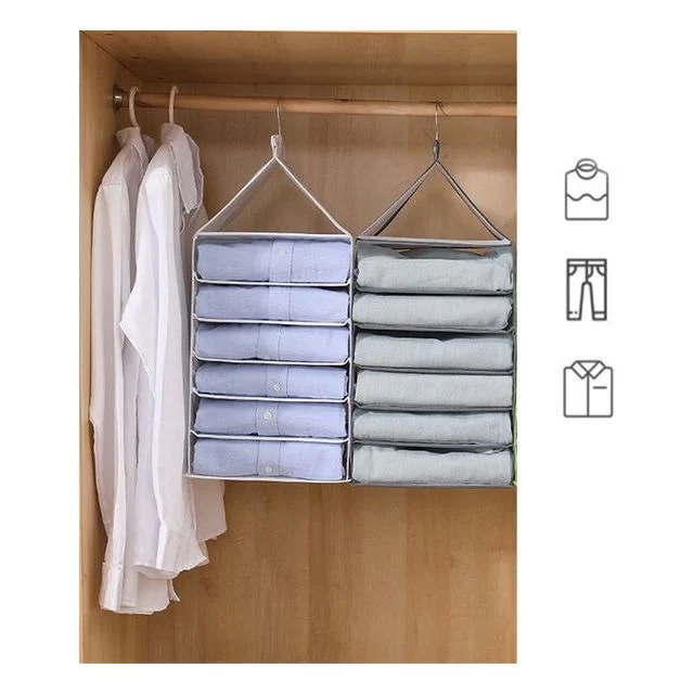 옷장행거 칸막이 수납포켓 벽걸이 틈새 접이식 6칸 정리함
