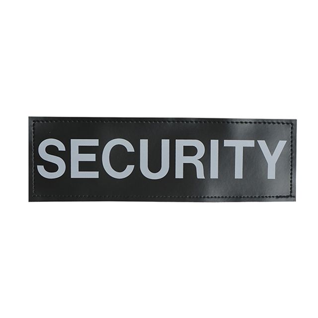 SECURITY 인조가죽 재봉부착 경호 블랙레더 패치