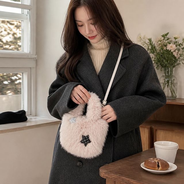 여성 털가방 페이크퍼 미니 토트백 겨울 숄더 크로스백 별빛 데일리 가방