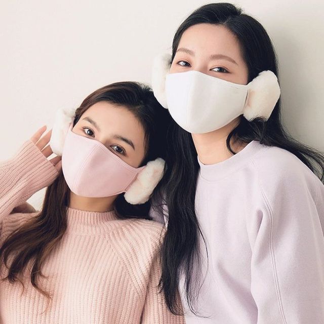 토끼털 귀마개마스크 데일리 악세사리 스타일 패