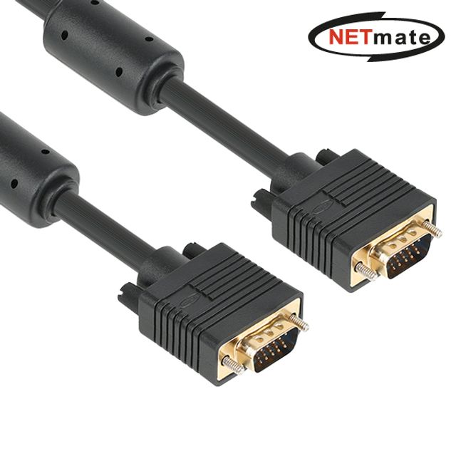NETmate 모니터 VGA 케이블 블랙 30M 고신뢰성 신호 전송
