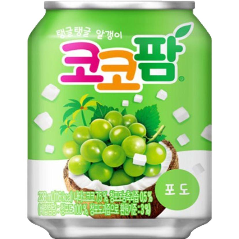해태 코코팜 포도 238ml 24캔 - 쫄깃한 코코넛 젤리 음료