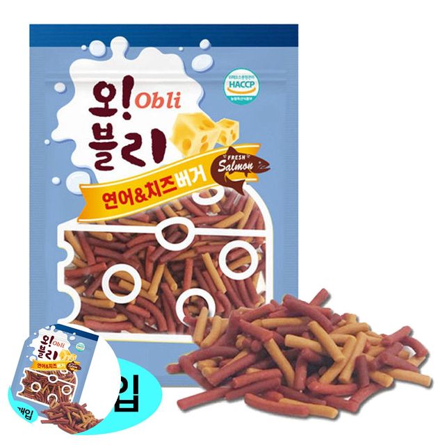 강아지훈련간식 애견간식 연어 치즈버거 100g x 80개입 1박스 강아지간식