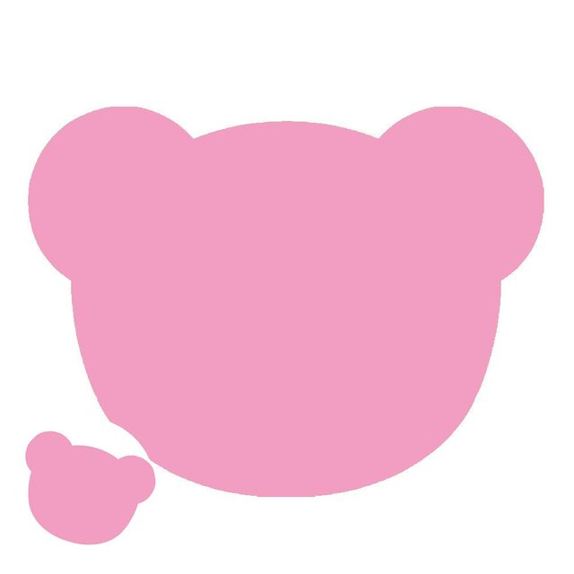 네임텍스티커 행사이름표 시트지 이름표 곰 분홍 6매입