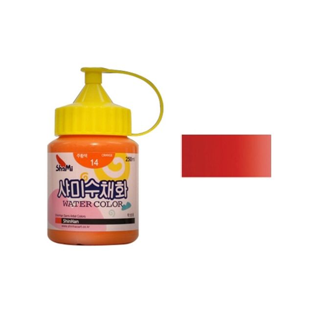 신한 샤미 수채화물감 250ml 빨강 12번 학생용 1개