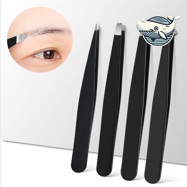 정밀 헤어 정리 핀셋 블랙 눈썹 잔털 제거용