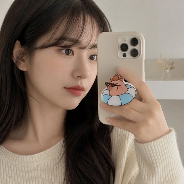 카피바라 핑거 스트랩 스마트폰 거치대 핸드폰 핑거톡 마그네틱 캐릭터 톡