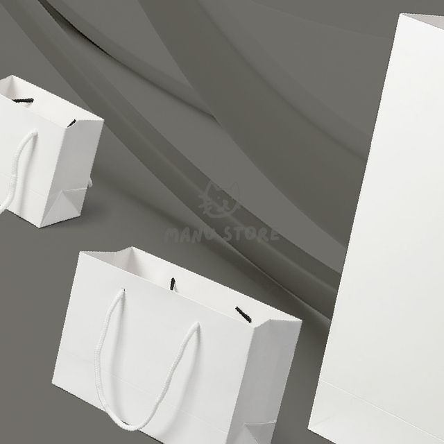 옷가게쇼핑백 무지종이선물가방 심플 가로형 종이 쇼핑백 10p세트 21x14cm 화이트