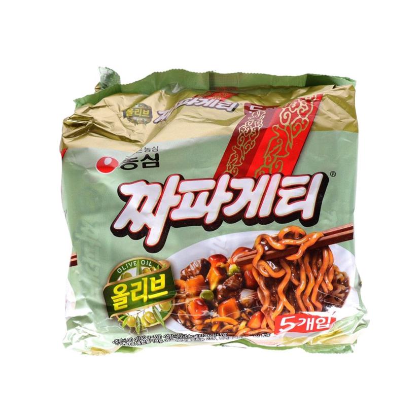 농심 올리브 짜파게티 5개입 번들 간편식 라면