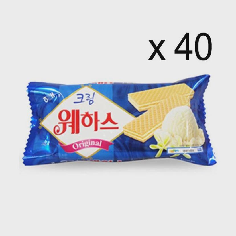 해태 크림 웨하스 50g 40개입 1박스 사무실 간식