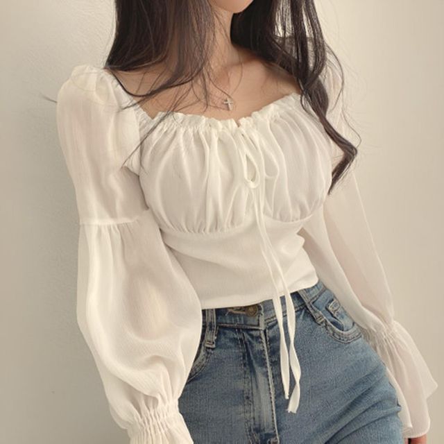 여성 쉬폰블라우스 레이스 루즈핏, 빅사이즈 정장 셔츠