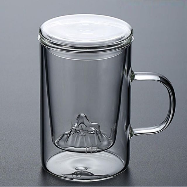 내열유리 이중 티머그컵 500ml 유리필터