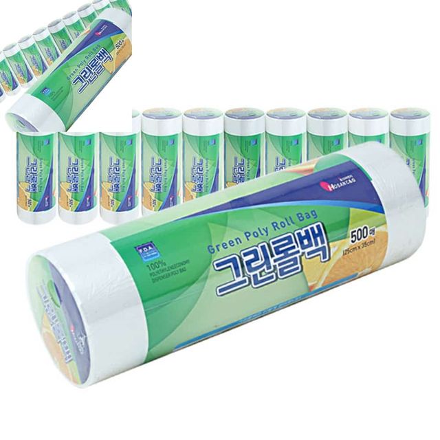 그린롤백 25x35x500매 10개입 롤비닐 비닐롤 비닐롤팩 비닐롤백