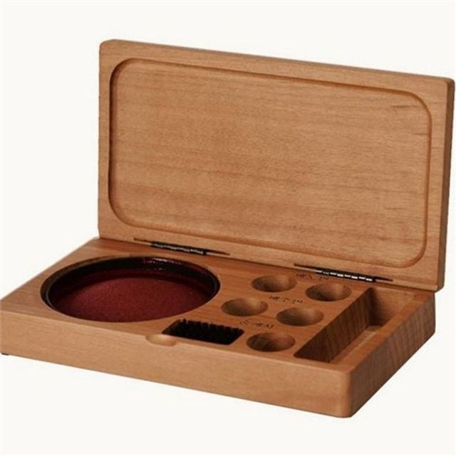 원목 인주함 175x100x35mm 목재 인주함 수제 탁상용 사무용 보관함 인장 계약 꽂이